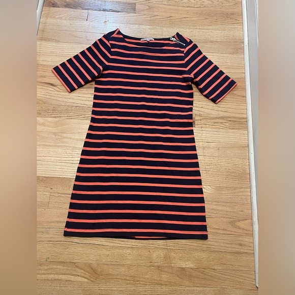 GAP Navy and Coral Striped Midi Dress women size xs - Picture 8 of 8
